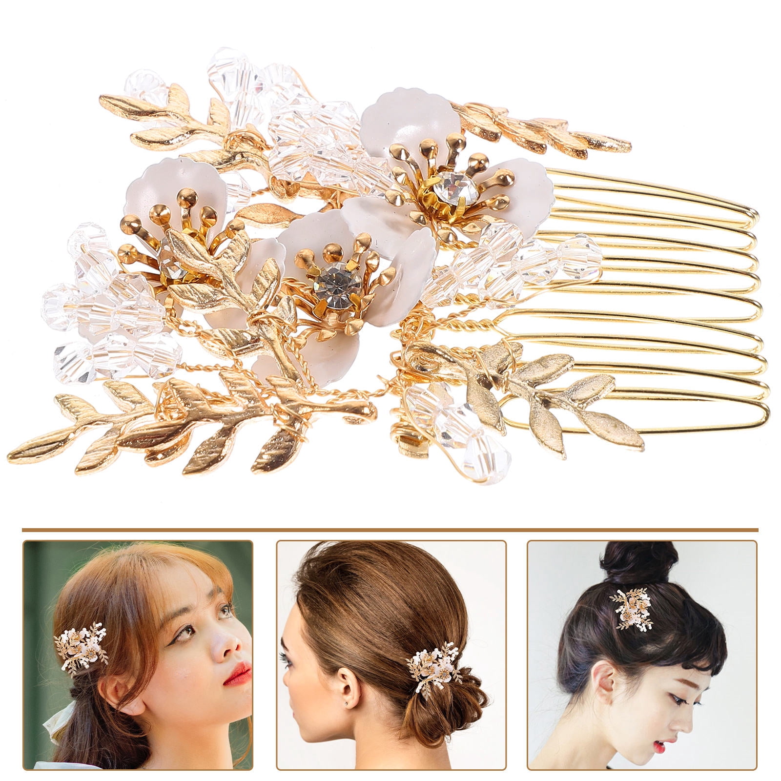 LOLIPPYY Metal Hair Comb with Unique Accents for Wedding Prom and ...