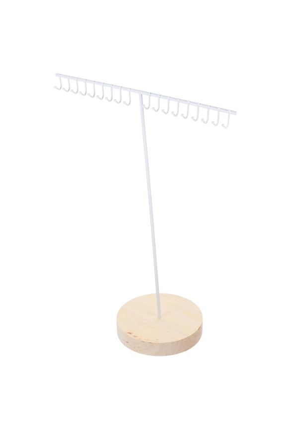 Metal Jewelry Holder Necklace Rack with Hook for Hanging Necklaces and Bracelets in White