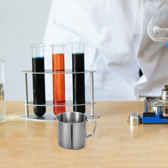LOLIPPYY Metal Laboratory Measuring Cup Smooth Surface and Rust Resistant for Scientific Research and Home Use