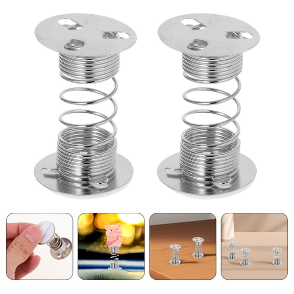 LOLIPPYY Metal Spring Base Action Figures Stand for Home Use with Adorable Design Set of 24 Silver