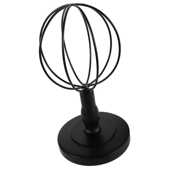 LOLIPPYY Black Metal Hat Rack with Wood Base, Freestanding Hat Display Stand Organizer Holder for Caps, Beanies, Hats