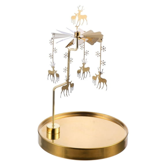 LOLIPPYY Metal Tealight Holder Golden Rotating Candlestick for Wedding Home Decor Table Decoration 1pc 3.14inch