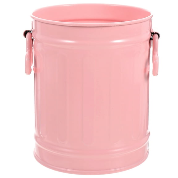 LOLIPPYY Metal Trash Can Pink Waste Bucket Creative Design Desktop 1Pack