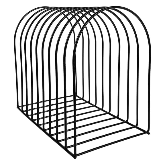 LOLIPPYY Metal Vertical File Sorter with Upright Sections for Desktop Book Organization Black