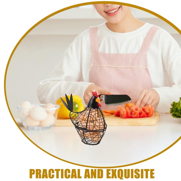 LOLIPPYY Black Metal Wire Storage Basket with Ventilated Design, Decorative Kitchen Organizer Container
