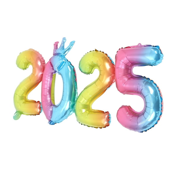 LOLIPPYY Metallic Number Balloons 2025 for New Year Party Decorations with Shiny Glossy Finish and Easy Inflation