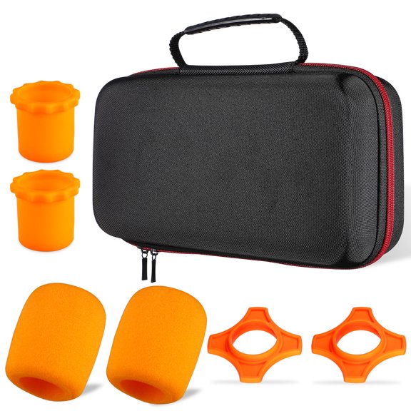 LOLIPPYY Microphone Bag with Sponge Padding Large Capacity Zipper Closure for Protective Storage