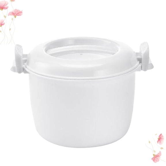 LOLIPPYY White Microwave Cooker for Rice, Vegetables, and Casseroles Made with Food Grade PP Material