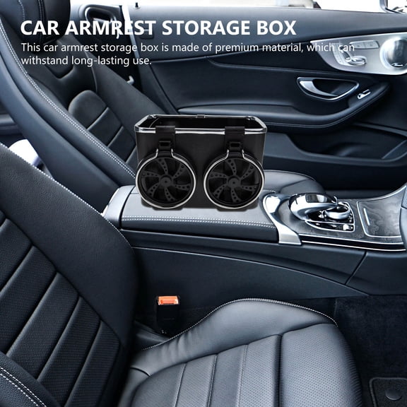 LOLIPPYY Middle Console Organizer with Foldable Cup Holder and Partition for Car Storage