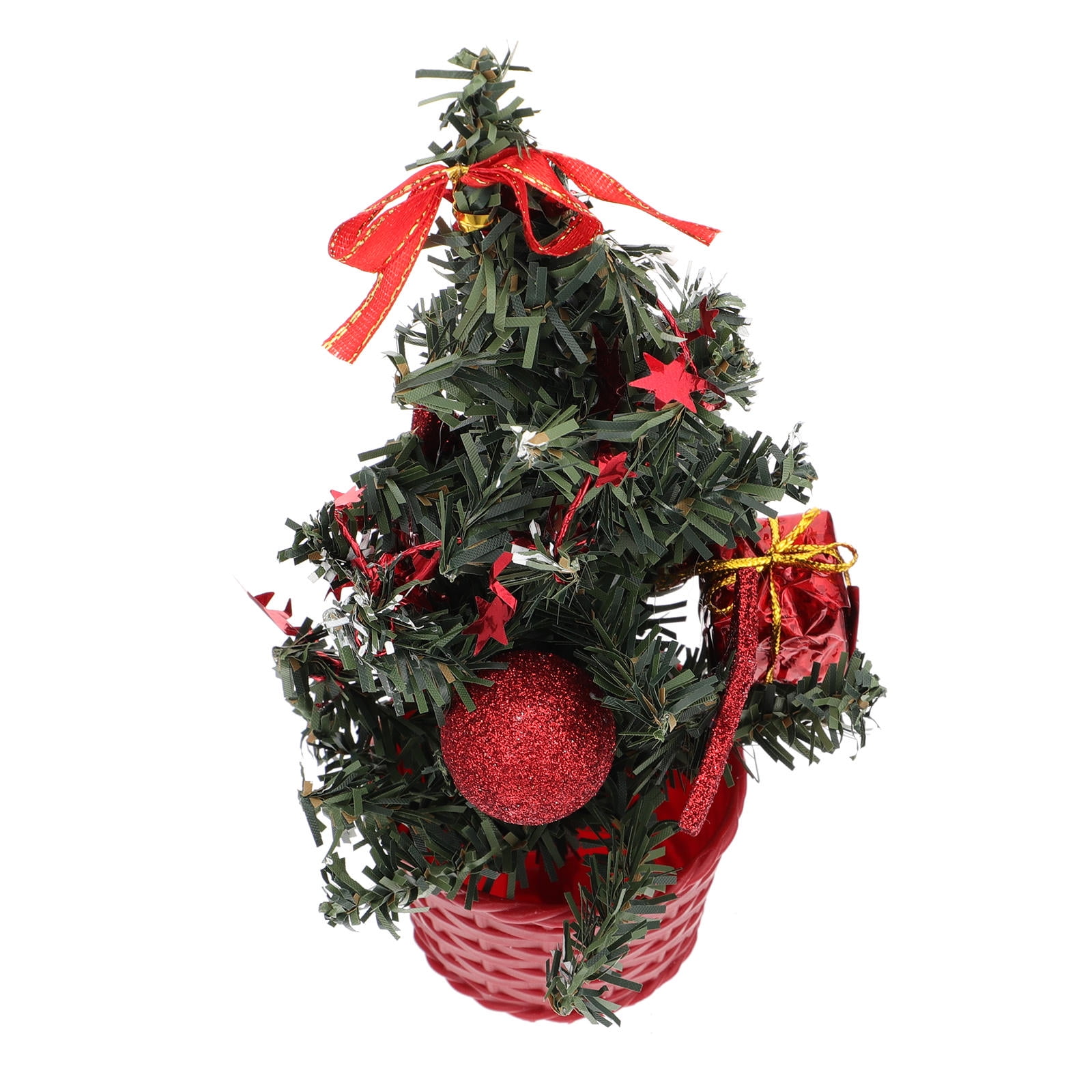 LOLIPPYY Minature Tree Decorations Mini Christmas Tree Red PVC Tabletop ...