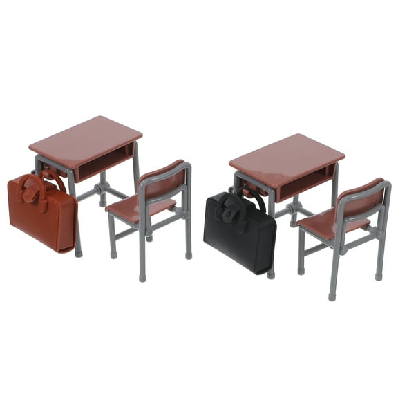 LOLIPPYY Mini Classroom Furniture Educational Playset Plastic For Adult Collectors Back to School