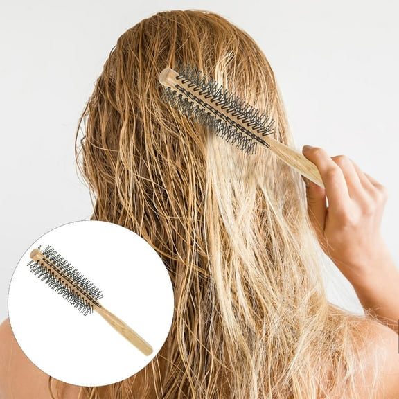 LOLIPPYY Mini Curling Roll Comb for Hair Styling, Light Brown Color, 1 Piece