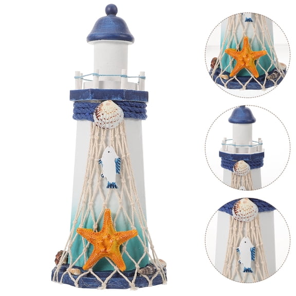 LOLIPPYY Mini Lighthouse Decor Decorative Retro Style Multi Wood 1Pack