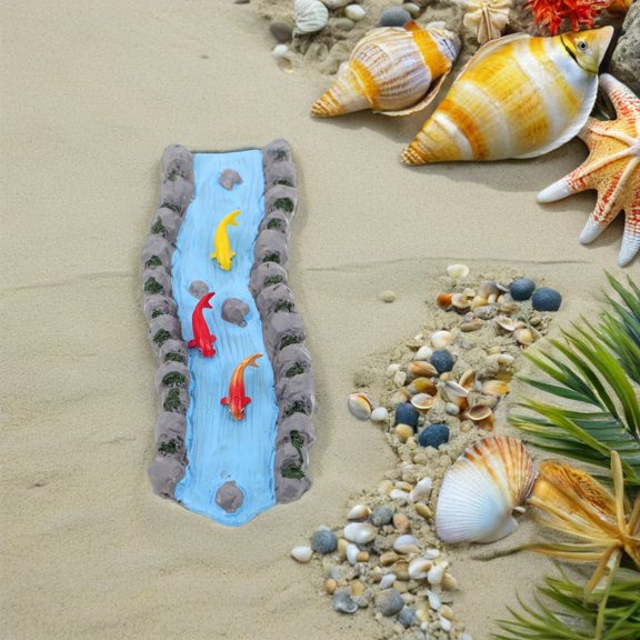 LOLIPPYY Miniature Resin Stream River Statue for Bonsai, Aquarium, Fish Bowl Decor, Landscape Ornament