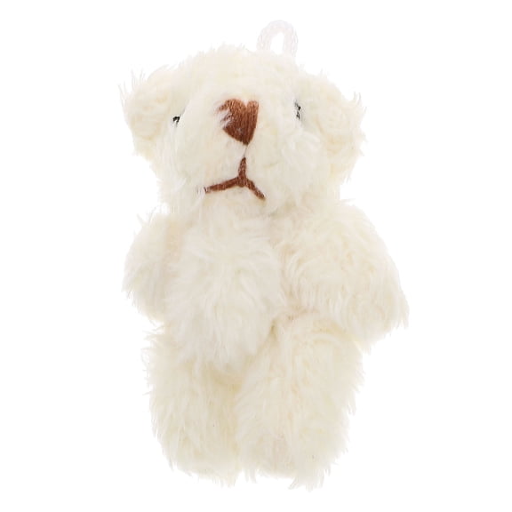 LOLIPPYY Miniature Stuffed Bear Decor for Doll House Beige Cloth Mini Plush Doll Ornament 3.5 inches