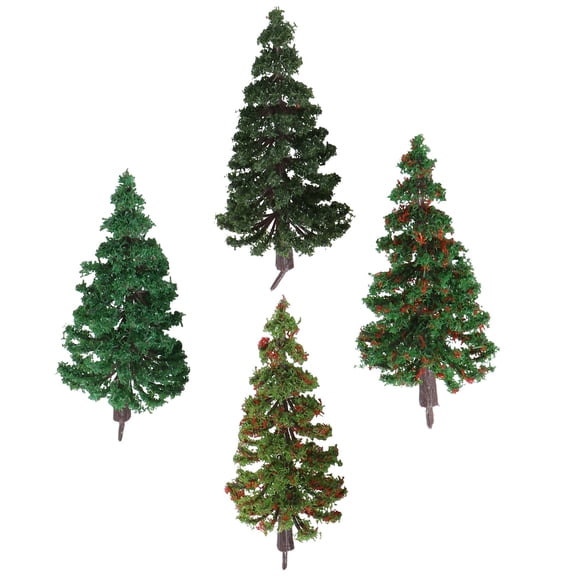 LOLIPPYY Miniature Trees for Sand Table Decoration, Assorted Color Nylon Mini Tree Models 4-Pack for Display and Diorama