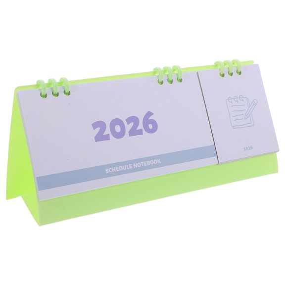 LOLIPPYY Minimalist 2026 Office Desk Calendar Light Green Daily Agenda Planner with Sturdy Paper
