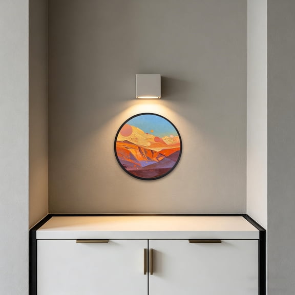 LOLIPPYY Minimalist Black Circular Photo Frame 30cm Diameter Wall Art Frame