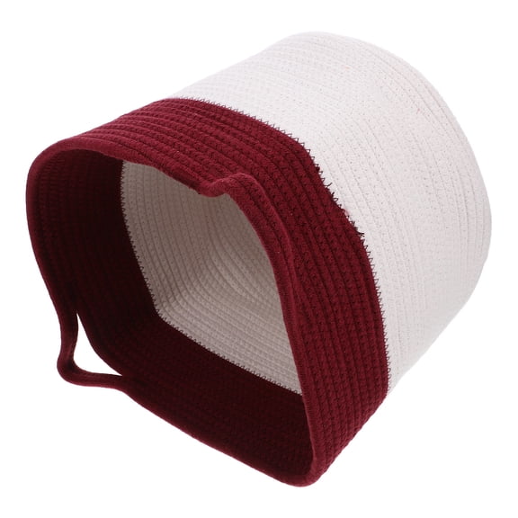 LOLIPPYY Minimalist Design Woven Baskets for Home Storage Dark Red Organizing Sundries 1Pack