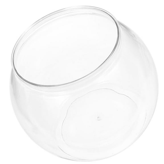 LOLIPPYY Minimalist Small Plastic Fish Tank Clear Rounded Aquarium for Office Desk and Home Use