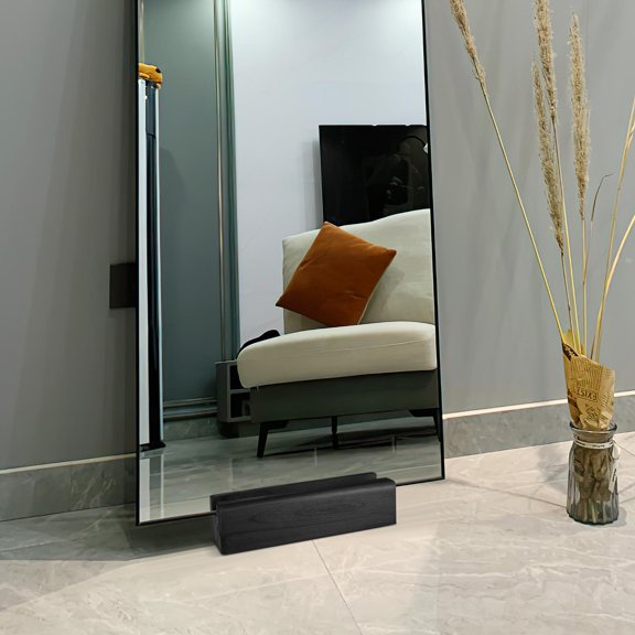 LOLIPPYY Mirror Riser Stand Black Wooden Support for Living Room 1Pack