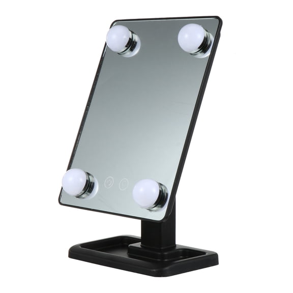 LOLIPPYY Mirror with LED Light Swivel Desktop Tabletop Mirror for Women