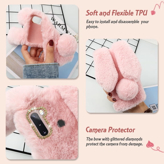 LOLIPPYY Mobile Phone Basic Cases Phone Shell Plush Pink Daily Damage Protection 1Pcs