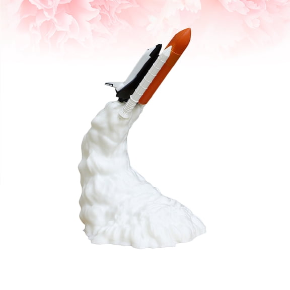 LOLIPPYY Modern 3D Printed White Desk Lamp with Space Shuttle Pattern and Warm Light