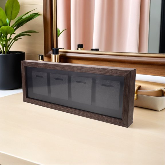 LOLIPPYY Modern Coffee Color Wooden Medal Display Box for Sports and Military Awards