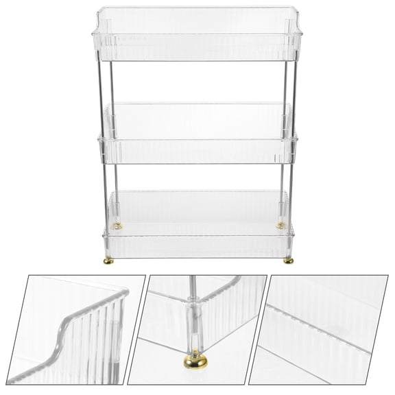 LOLIPPYY Modern Minimalist Transparent Bathroom Storage Rack for Toiletry and Cosmetics Holder