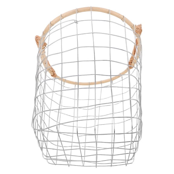 LOLIPPYY Modern Round Metal Firewood Basket with Handle for Indoor and Outdoor Log Storage