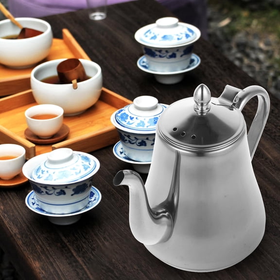 LOLIPPYY Modern Stainless Steel Teapot with Removable Tea Infuser Perfect for Home Or Office