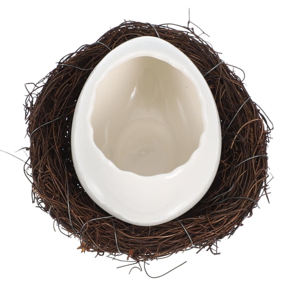LOLIPPYY Modern White Eggshell Bowl Ceramic Serving Bowl for Home Kitchen and Banquets