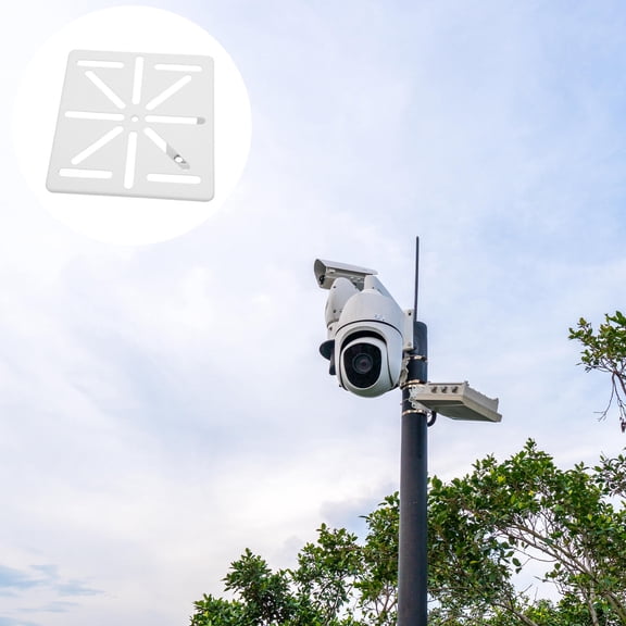 LOLIPPYY Heavy Duty Steel Monitor Mount Clamp Wall Bracket in White for Security Equipment, 1 Pack