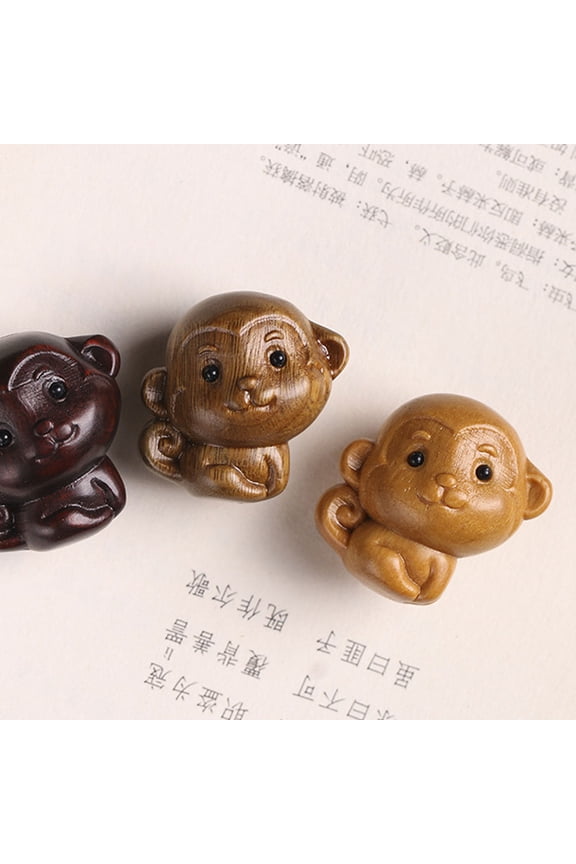Monkey Statues and Figurines Home Decor Keychain with Brown Color 1Pack