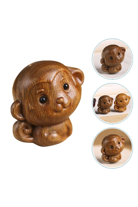 Monkeys Wooden Keychain for Decorative Bag Accessory 1Pack