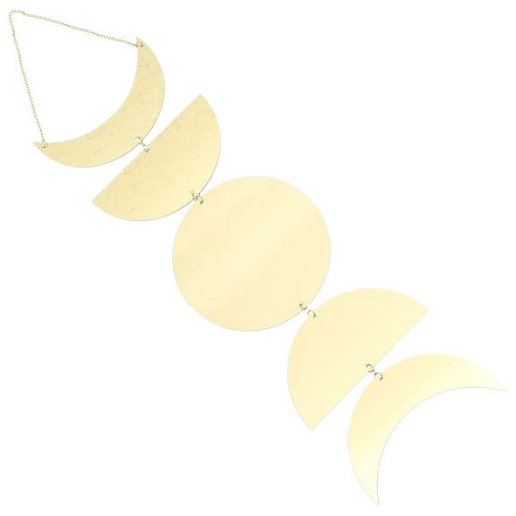 LOLIPPYY Moon Wall Art Mirror Golden Acrylic Decorative Touch for Living Room 1Pcs