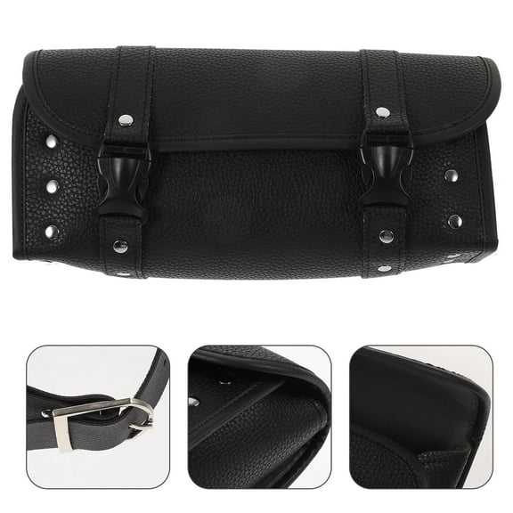 LITINKIMI Motorcycle Rack Bag in Black for Secure Storage Using Durable PU Material