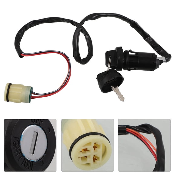 LOLIPPYY Motorcycle Ignition Switch with Key Black High Efficiency Starter for Atv and Scooter