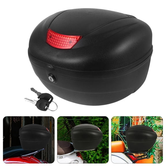 LOLIPPYY Motorcycle Rear Case Sleek Design Motorcycle Trunk Black Plastic 1Set