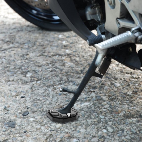 LOLIPPYY Motorcycle Side Stand Extension Pad Non- Support Black 1 Piece Accessory