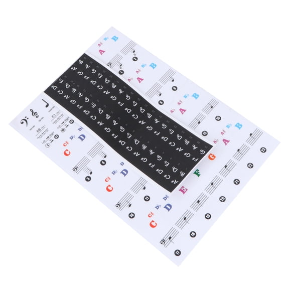 LOLIPPYY Multi Color 88 Key Piano Stickers Easy Apply PVC Note Stickers for Beginners Perfect for Piano Use
