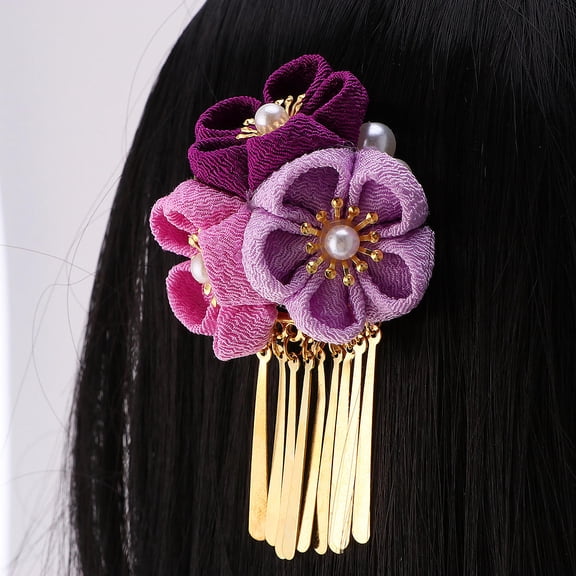 LOLIPPYY Multi Color Flower Hair Clips for Women's Soft Cloth Japanese Style Hair Accessories Suitable for Weddings Parties and Festivals