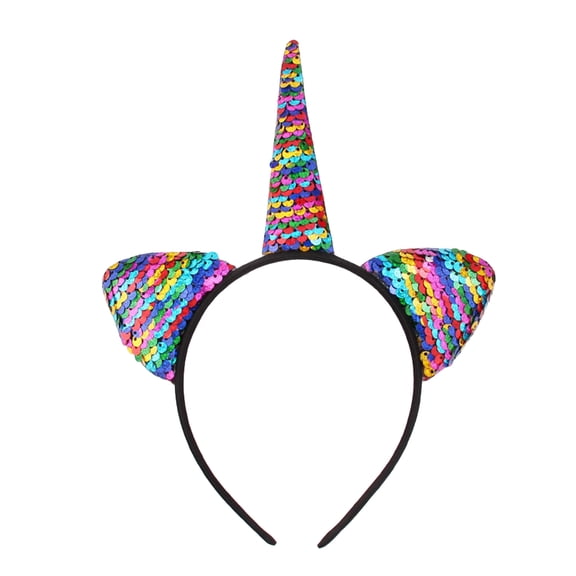 LOLIPPYY Multi Color Handmade Unicorn Sequins Glitter Headband for Girls Lightweight Comfortable Cloth 1pc