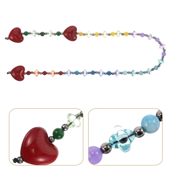 LOLIPPYY Heart Shaped Multi-Color Bag Charm with Beads and Chain, Stylish Purse Accessory
