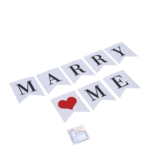 LOLIPPYY Multicolor Marry Me Paper Banner, Wedding Bunting Garland Swallowtail Flags for Proposal Engagement Party Decor