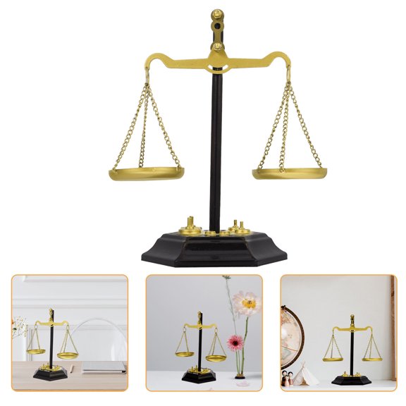 LOLIPPYY Multi Color Metal Balance Scale Table Decor Reflecting Modern Libra Theme