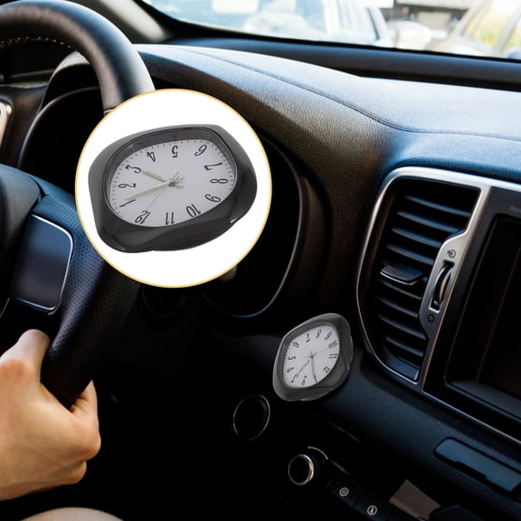 LOLIPPYY Multi Color Metal Car Dashboard Clock with Glow in the Dark Feature for Timekeeping Mini Clock