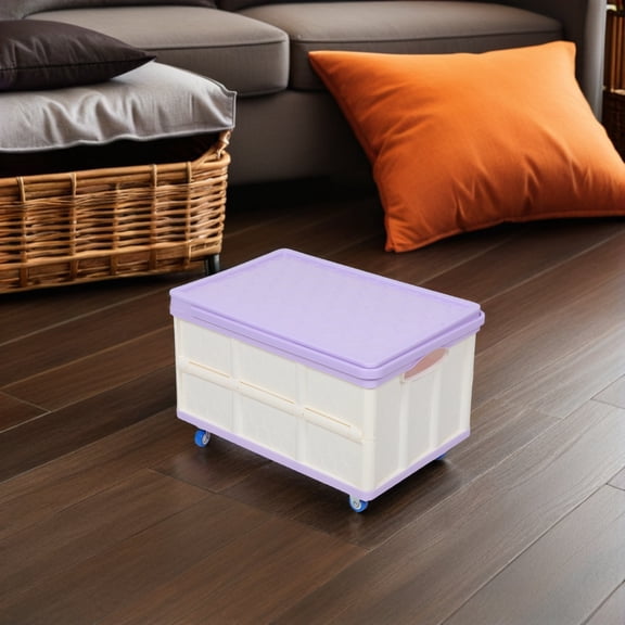 LOLIPPYY Multi Color Rolling Crate with Handle Foldable Storage Tote for Smooth Mobility and Storage