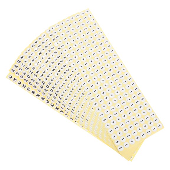 LOLIPPYY Multi-Color Round Number Stickers for Labeling, Organization, Decoration, Inventory & Craft Projects - 50 Sheets